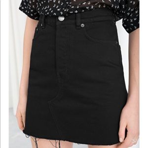 & Other Stories Black Denim Skirt